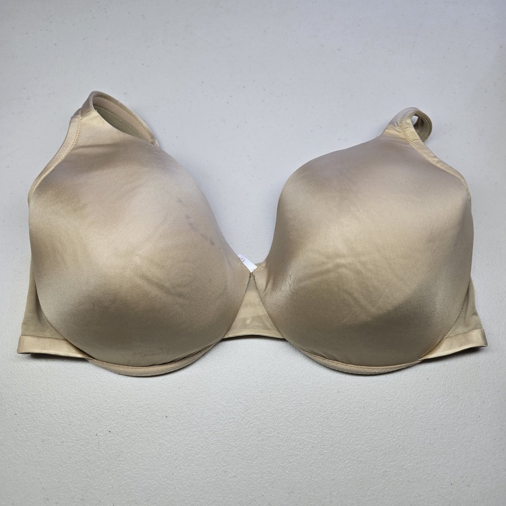 Cacique Women Bra 44DDD Beige T Shirt Lightly Lined Full Coverage Underwire READ